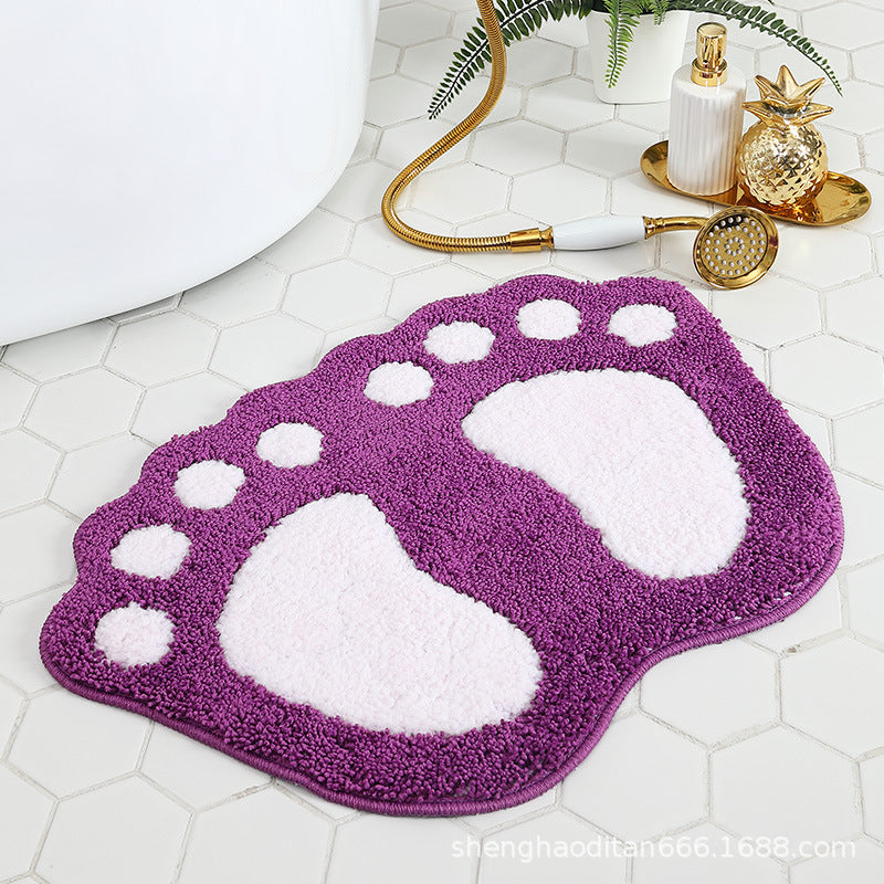 Plush Footprint Bath Mat
