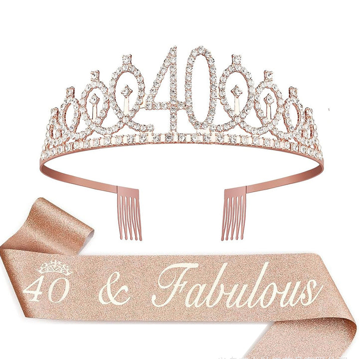 Ladies Crystal Princess Crown with 30 & Fabulous lettering Bowlift