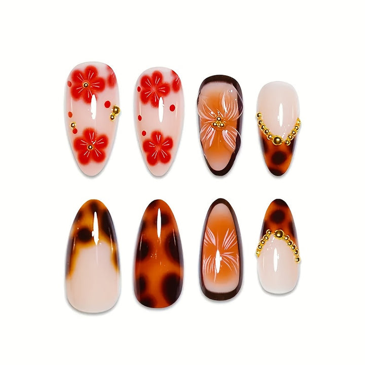 Artistic Gel Floral Nail Enhancements Bowlift