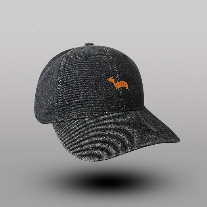 Women's Casual Embroidered Dog Theme Baseball Cap Bowlift