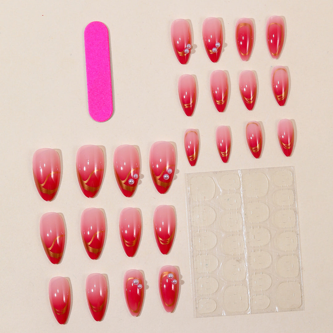 Elegant 3D Pearl Accent Nail Art Extensions Bowlift