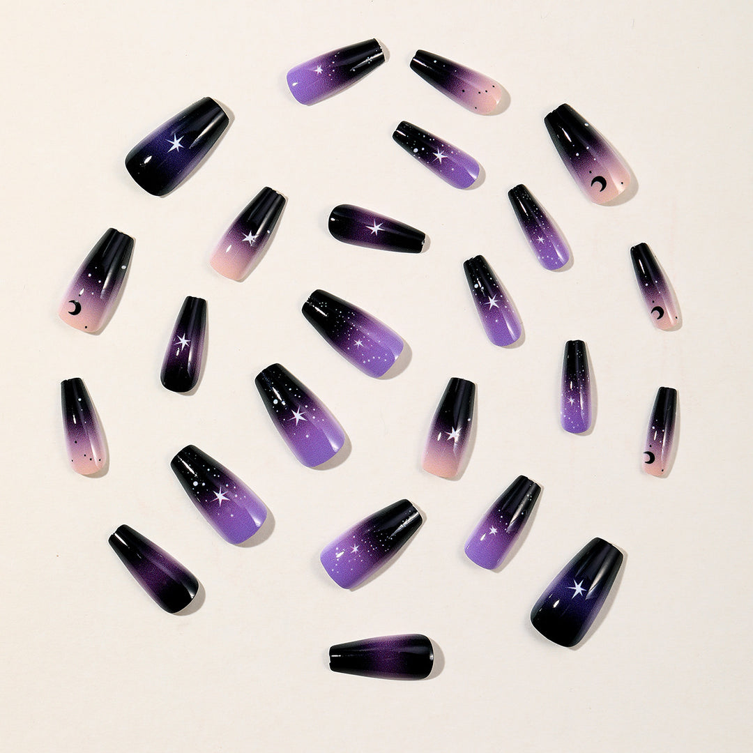 Galactic Themed Acrylic Nail Art Extensions Bowlift