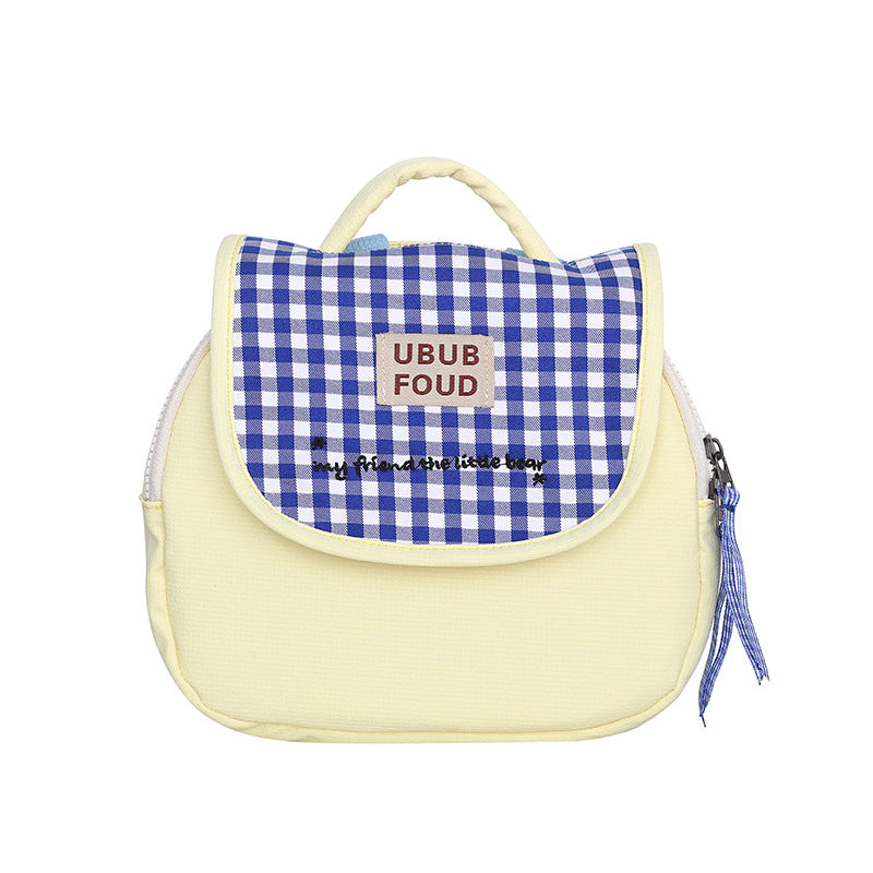 Cute Gingham Pattern Insulated Lunch Bag Bowlift