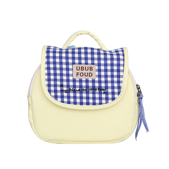 Cute Gingham Pattern Insulated Lunch Bag Bowlift