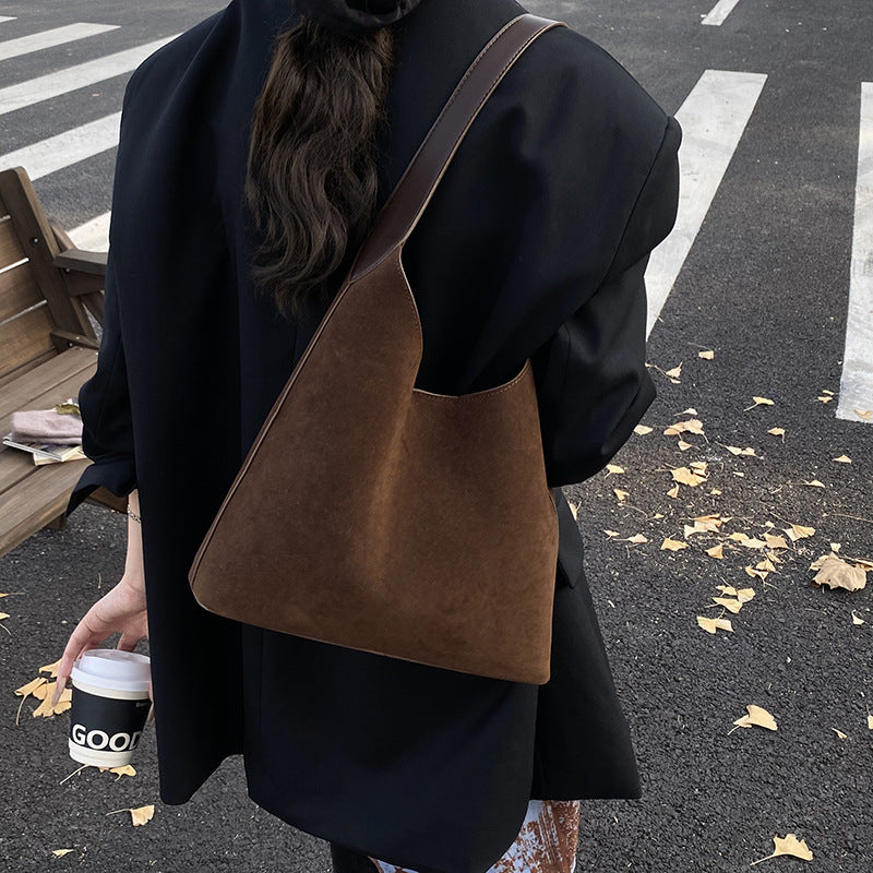 Suede Hobo Handbag Bowlift