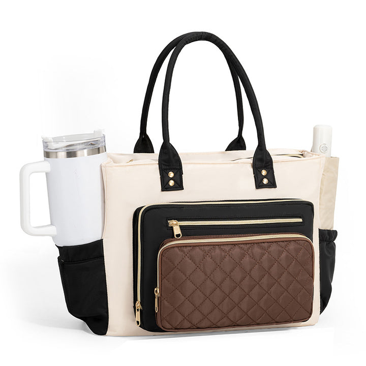 Handbag with Elegant Quilted Look Bowlift