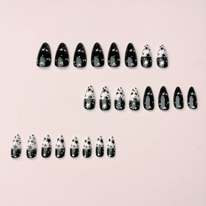 Artificial nail set with star motif Bowlift