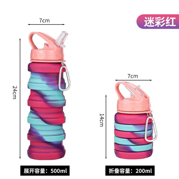 Unisex Collapsible Sports Water Bottle with Carabiner Bowlift