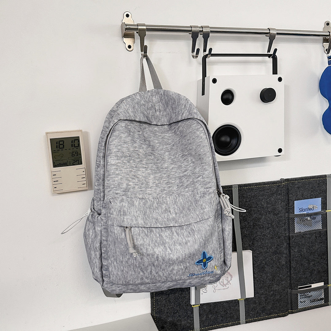 Casual Floral-Embroidered Backpack Bowlift