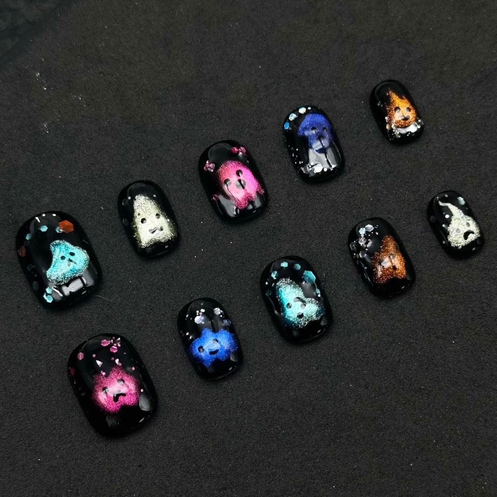 Cute Character Press-On Nail Art Set Bowlift