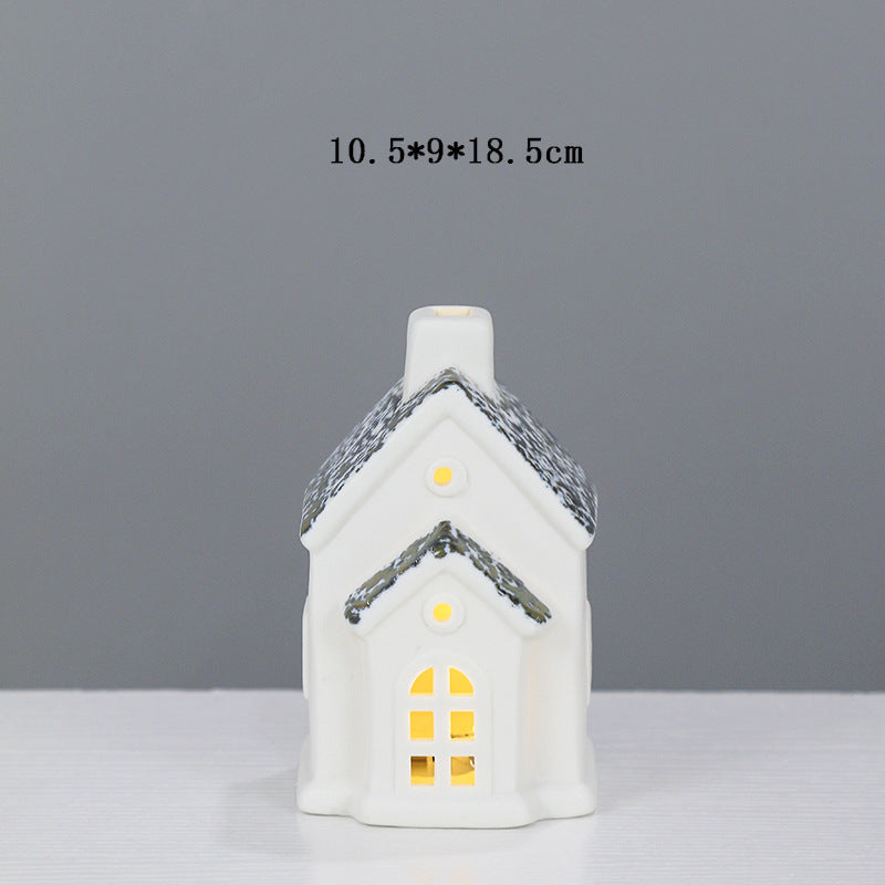 Decorative Ceramic House Lantern Bowlift 1790310186