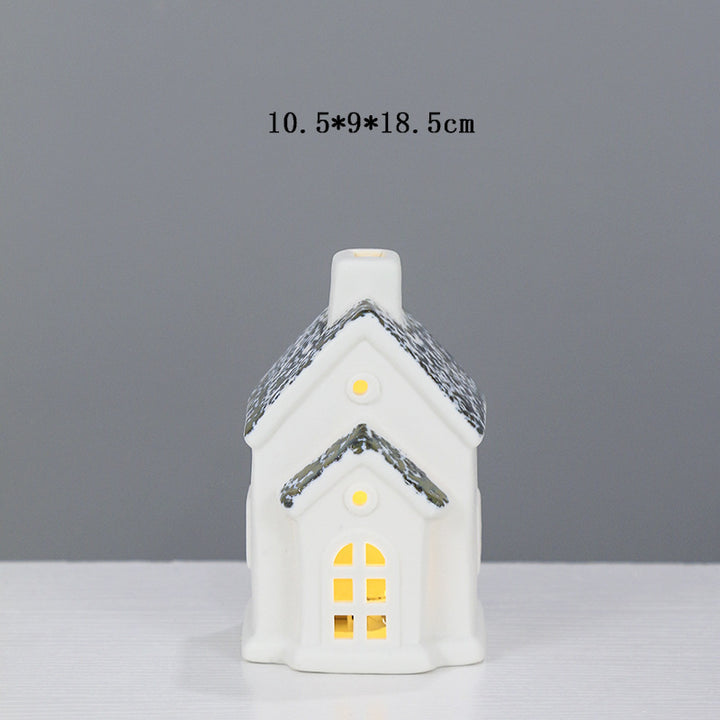 Decorative Ceramic House Lantern Bowlift 1790310186