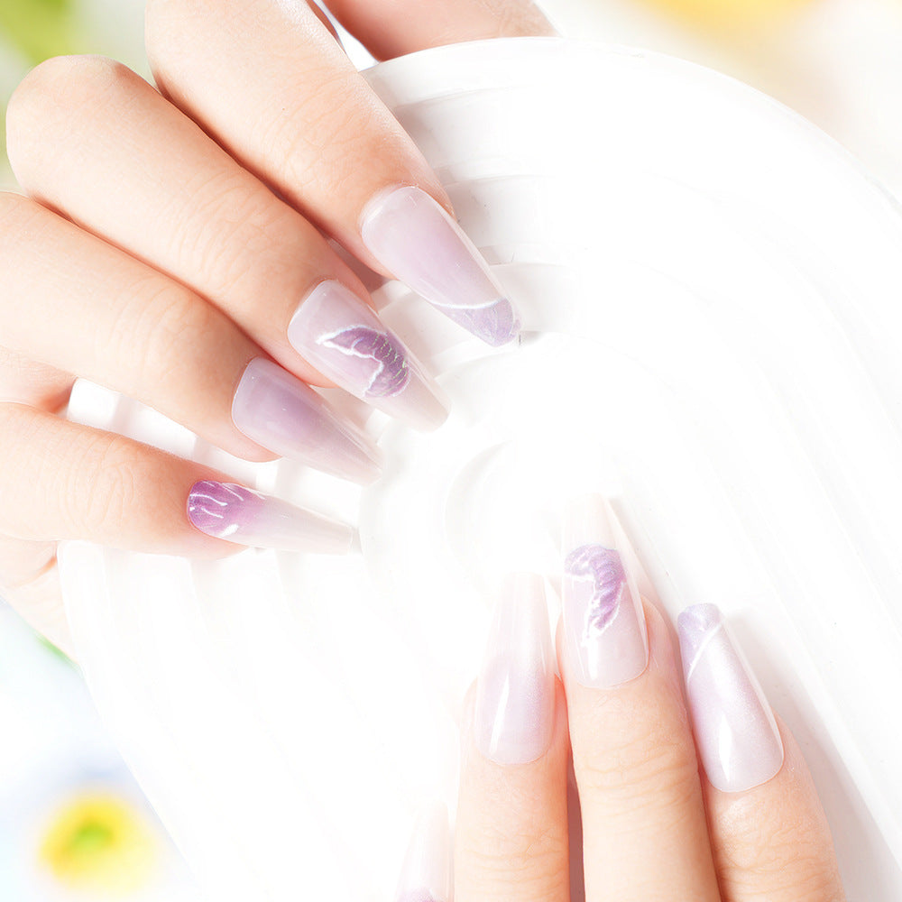 Artistic Butterfly Design Press-On Nail Set Bowlift