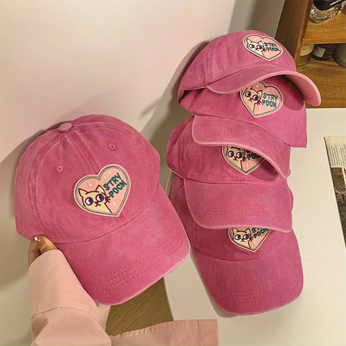 Women's Embroidered Inspirational Cat Baseball Cap Bowlift