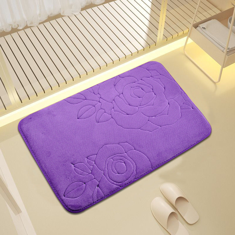 Decorative Rose Pattern Bath Mat Bowlift