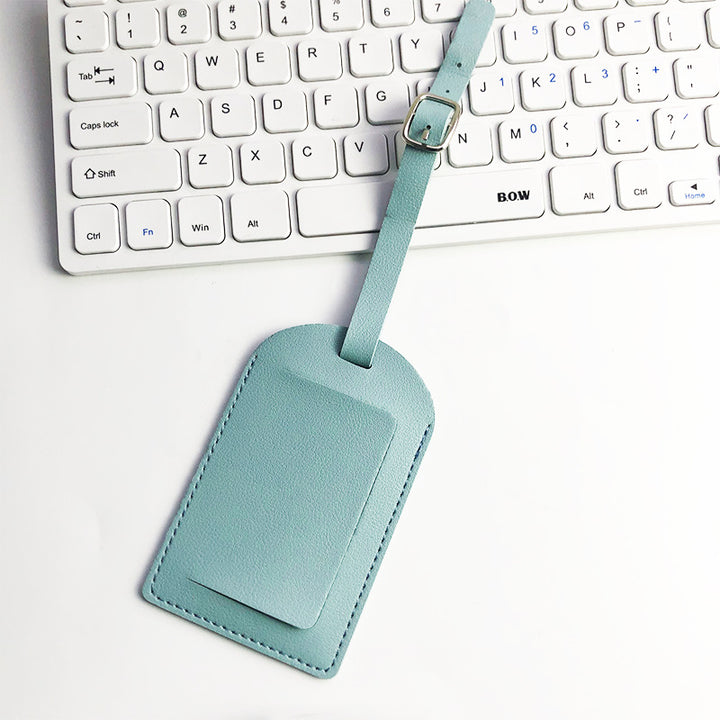 Premium Leather Luggage Tag with Adjustable Strap and ID Window Bowlift