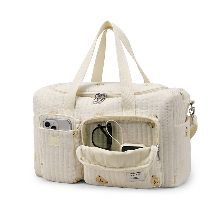 Multi-Pocket Quilted Travel Duffel Bag Bowlift
