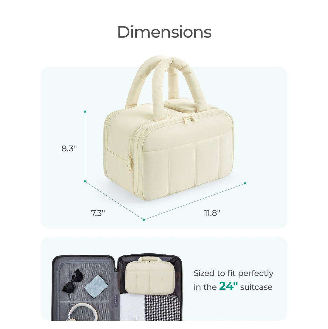 Cosmetic bag with organized compartments Bowlift