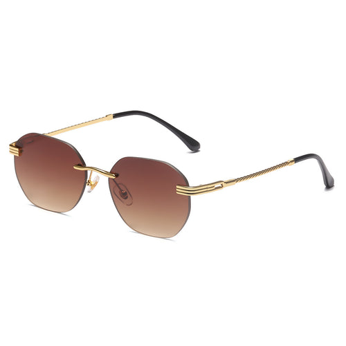 Women's stylish geometric sunglasses with decorative metal frame Bowlift