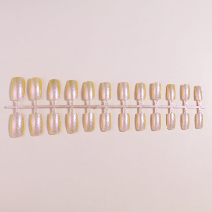 Glossy Reflective Press-On Nail Set Bowlift