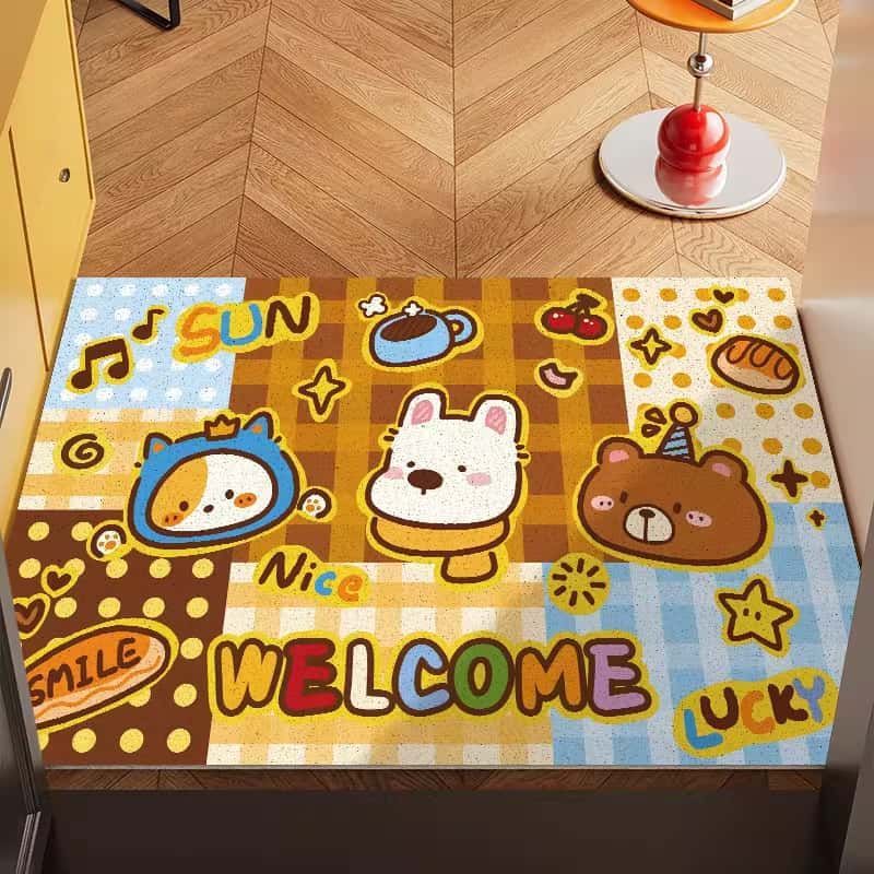 Playful Cartoon-Themed Welcome Mat