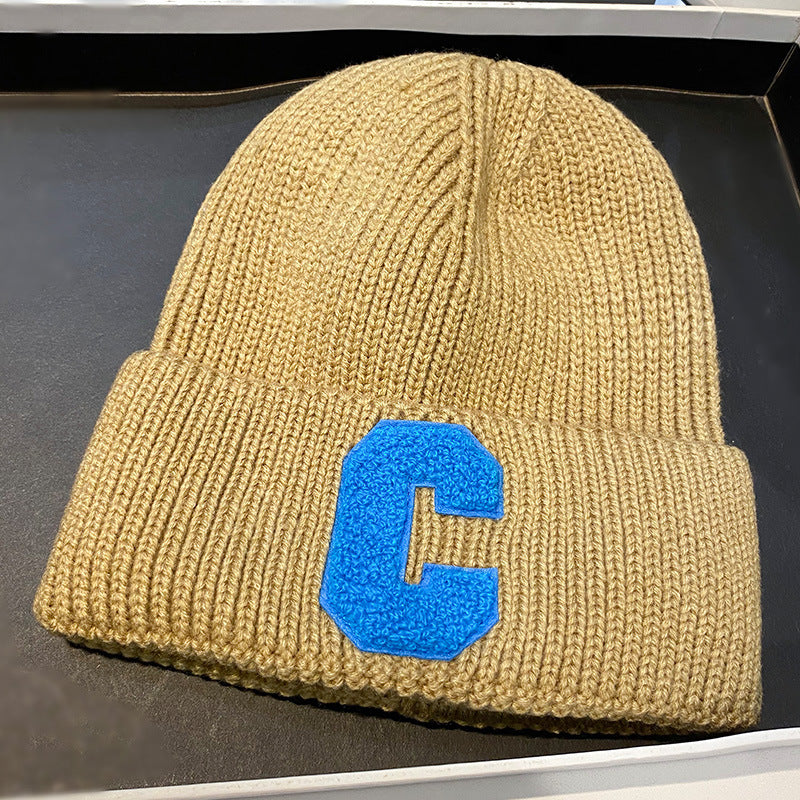 Stylish Knit Beanie with Contrast Lettering