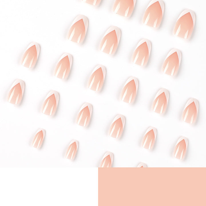 Elegant Artificial Nails with French Tip Bowlift