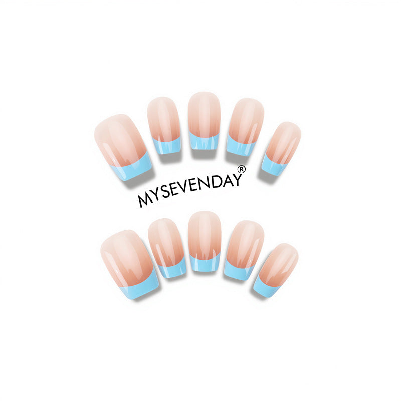 Artistic French Tip Press-On Nails Bowlift