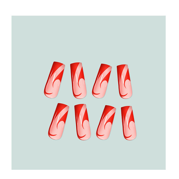 Artful nail extensions with fire pattern Bowlift