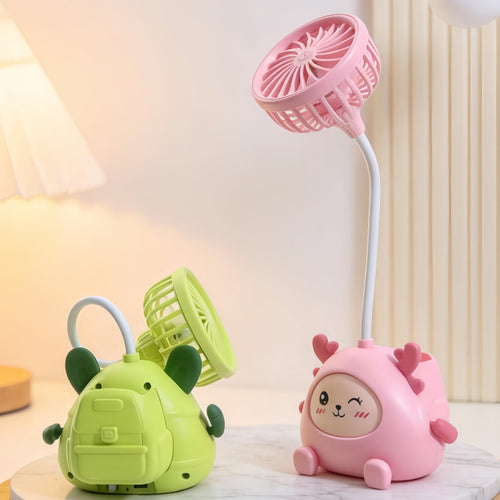 Ladies table lamp with integrated fan and toy design Bowlift