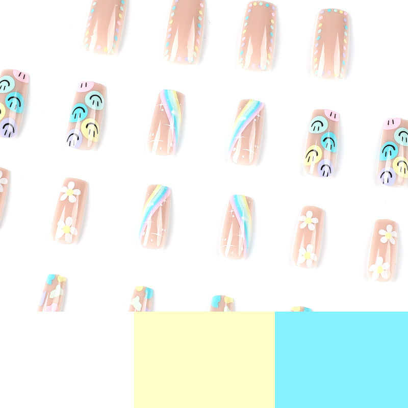 Artful Nail Art with Flower and Smiley Motifs Bowlift