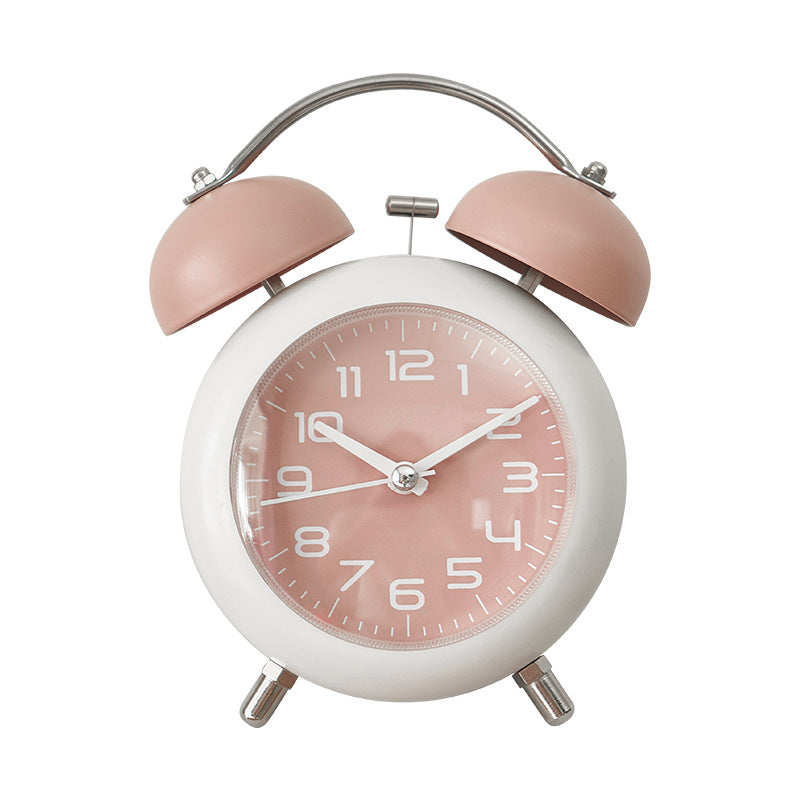 Elegant analog alarm clock with double bells and large dial Bowlift