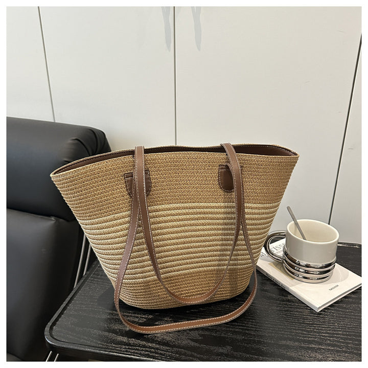 Stylish Straw Beach Tote Bag Bowlift