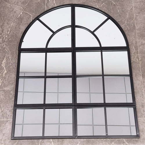 Arched Window Pane Wall Mirror Bowlift