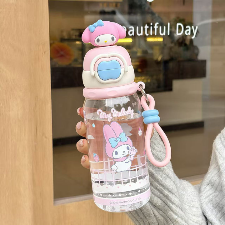 Ladies water bottle with interactive lid and cute Pochacco design Bowlift