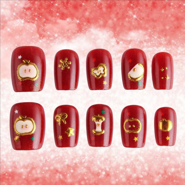Festive Themed Press-On Nail Art Set Bowlift 1787542947