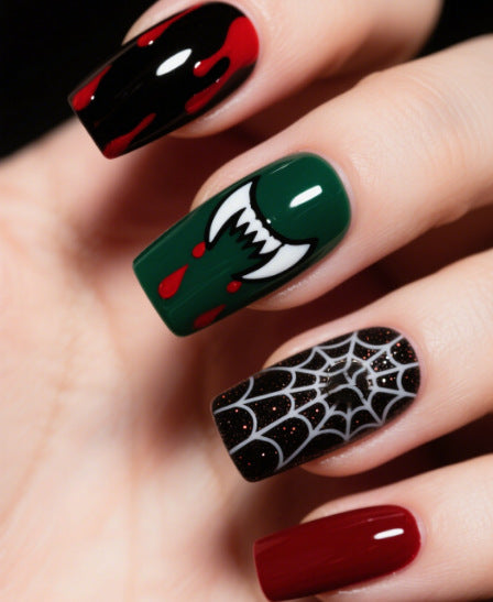 Artistic Halloween Themed Nail Art Bowlift