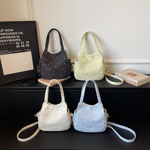WoStar-Patterned Canvas Hobo Bag Bowlift