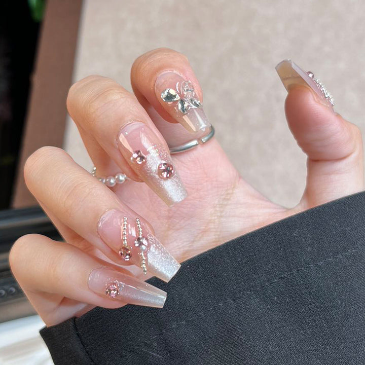 Stylish Press-On Nail Tips with Leopard Design Bowlift