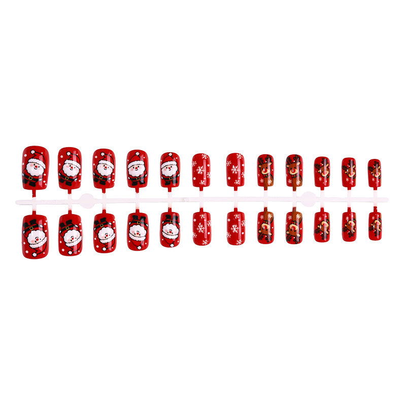 Festive Holiday Themed Press-On Nail Art Set Bowlift