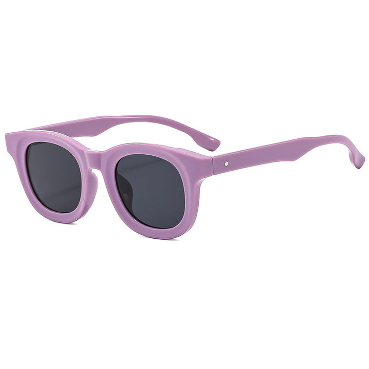 Women's Round Sunglasses with Stylish, Wide Plastic Frame Bowlift