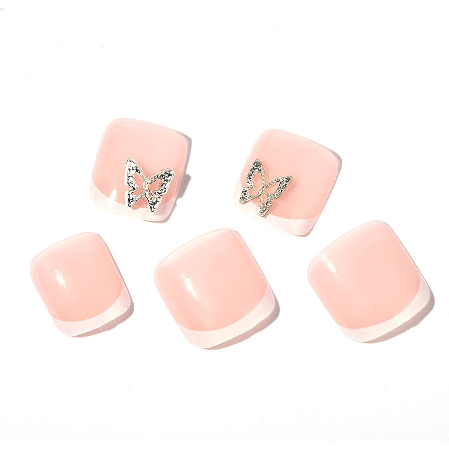 Artificial nail set with delicate decorations and glitter designs Bowlift