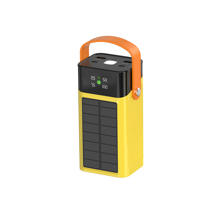 Portable solar power bank with integrated charging station and LED display Bowlift