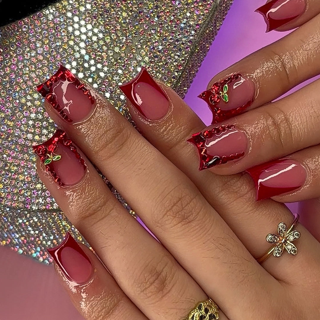 Artistic Rhinestone-Embellished Nail Enhancements Bowlift