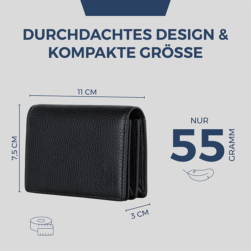 Sleek Textured Leather Wallet Bowlift