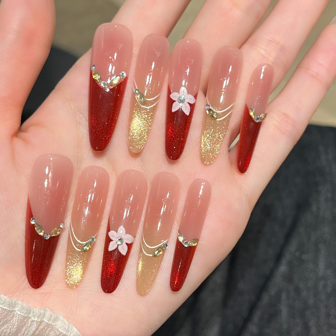 Premium Glamorous Press-On Nail Extensions Bowlift