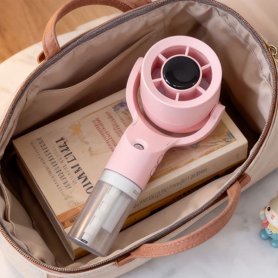 Women's Portable Spray Hand Fan with USB Charging Function and Ergonomic Design Bowlift