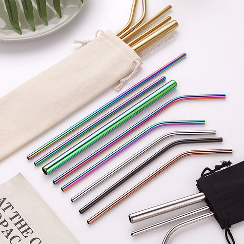 Stainless Steel Straw Set with Cleaning Brushes Bowlift