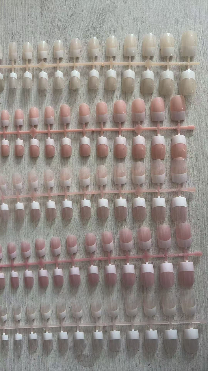Premium French Tip Press-On Nails Bowlift