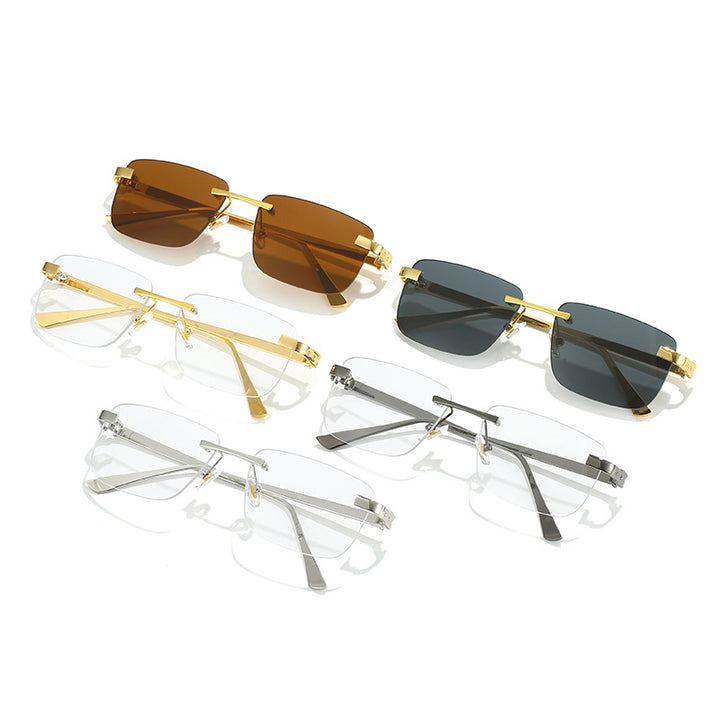 Women's fashionable half-rim glasses with elegant metal frame Bowlift
